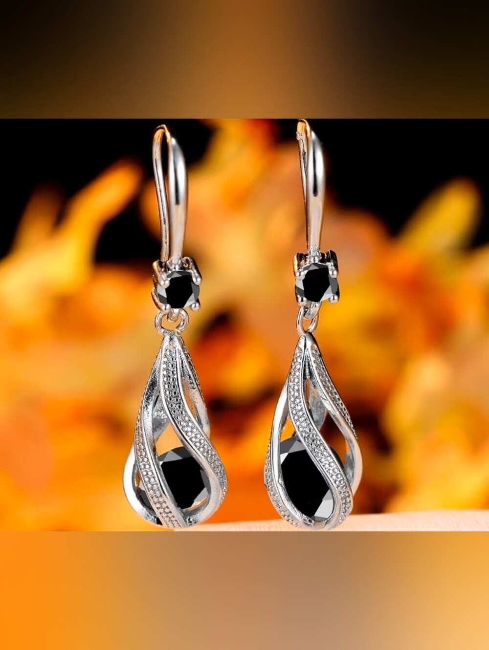 $8 Each Or Bundle 5/$20 Sterling Silver Black Stone Teardrop Earrings